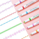 Caneta De 6 Peças Esboço De Flor Conta Manual Linha Dupla Onda Colorful Student Highlighter