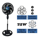 Ventilador Chão Solaris Fs1608 6 Pás | Alfashop