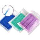 Kit 100 Microbrush Cotonete Alongamento Fio A Fio Cílios