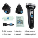 Barbeador Aparador Kemei 3 Em 1 Nariz Barba Corpo Km-6558
