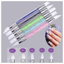 Kit 5 Pincéis Silicone Decoração Unhas 3D Profissional Nail Art