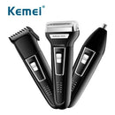 Barbeador Aparador Kemei 3 Em 1 Nariz Barba Corpo Km-6558