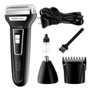 Barbeador Aparador Kemei 3 Em 1 Nariz Barba Corpo Km-6558