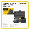 Jogo Soquetes Articulável 41 Pçs Kit Ferramentas Bits Chave