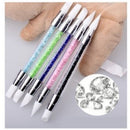 Kit 5 Pincéis Silicone Decoração Unhas 3D Profissional Nail Art