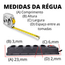 Régua 5 Tomadas Proteção Fusível | Alfashop