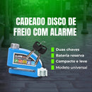 Trava Cadeado De Freio Disco Com Alarme Sonoro Preto Para Moto