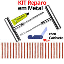 Kit Reparo Metal Pneu Carro Moto Remendo Profissional Ferro Sem Camara 5 Macarrao