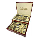 Kit De Faqueiro E Talheres Com 84 Peças Champs Elysees Cor Vermelho