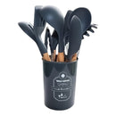 Jogo Kit 12 Colheres Silicone Peças Espátula Colher E Pincel