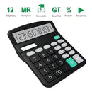 Calculadora De Mesa Escritório Display 12 Dígitos Simples Cor Preto