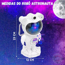 Luminária Astronauta Caixa Som Bluetooth Projetor Galaxias