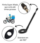 Antena Corta Pipa Moto Mais Redinha Elástica Aranha Moto