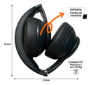 Fone De Ouvido Bluetooth Headphone A'Gold Pro Sem Fio Led 5.3 Headset Cor Preto Cor da luz Azul Fone Estéreo FN-GB05