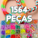 kit Elásticos colorido De Silicone Para Cabelo elástico para fazer pulseiras + feche + agulha Pulseira
