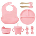 Novo Kit 8 Peças E Talheres De Silicone Para Bebês E Crianças