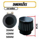 Filtro de Ar Esportivo 90° Esportívo Universal Moto Honda Yamaha Com Adaptador 35mm 42mm e 50 mm