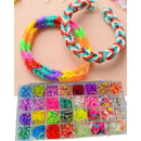 kit Elásticos colorido De Silicone Para Cabelo elástico para fazer pulseiras + feche + agulha Pulseira