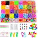 kit Elásticos colorido De Silicone Para Cabelo elástico para fazer pulseiras + feche + agulha Pulseira