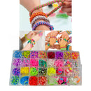 kit Elásticos colorido De Silicone Para Cabelo elástico para fazer pulseiras + feche + agulha Pulseira
