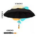 Guarda Chuva Automático Grande Reforçado Cabo De Madeira Cor Preto