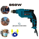 Furadeira e Parafusadeira Elétrica 10mm 850W Função de Auto Reverso