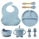 Novo Kit 8 Peças E Talheres De Silicone Para Bebês E Crianças