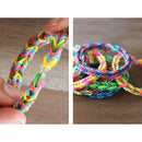 kit Elásticos colorido De Silicone Para Cabelo elástico para fazer pulseiras + feche + agulha Pulseira
