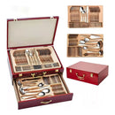 Kit De Faqueiro E Talheres Com 84 Peças Champs Elysees Cor Vermelho