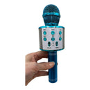 Microfone Sem Fio Bluetooth Usb Tf Karaokê Youtuber Reporter Cor Azul