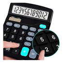 Calculadora De Mesa Escritório Display 12 Dígitos Simples Cor Preto
