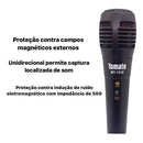 Microfone Para Karaoke Na Tv Dinâmico Cardióide Com Fio Cor Preto