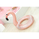 Boia Flamingo Rose C/ Glitter Grande Piscina Inflável 90cm