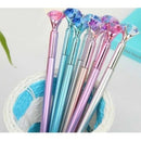 KIT 10 Canetas Diamante ou Flor Cristal Esferográfica Ponta Fina