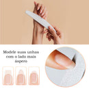 Kit 10 Lixas Bumerangue Meia Lua Unha Porcelana Lavável