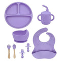 Novo Kit 8 Peças E Talheres De Silicone Para Bebês E Crianças