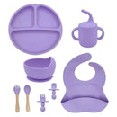 Novo Kit 8 Peças E Talheres De Silicone Para Bebês E Crianças