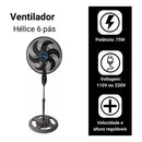Ventilador Chão Solaris 6 Pás | Alfashop