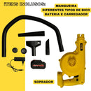 Soprador De Folhas Eletrico Bateria Portátil 2200w Cor Amarelo