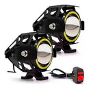 Par Farol de Milha LED U7 com Angel Eye para Moto
