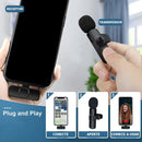 Kit 2 Microfone Lapela Sem Fio P/ iPhone Profissional 2 Em 1 Cor Preto