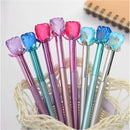 KIT 10 Canetas Diamante ou Flor Cristal Esferográfica Ponta Fina