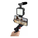 Kit Youtuber Vlog Live Tripé Celular Suporte Led E Microfone Com controle Bluetooth Video-Making Kit AY-49