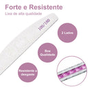 Kit 10 Lixas Bumerangue Meia Lua Unha Porcelana Lavável