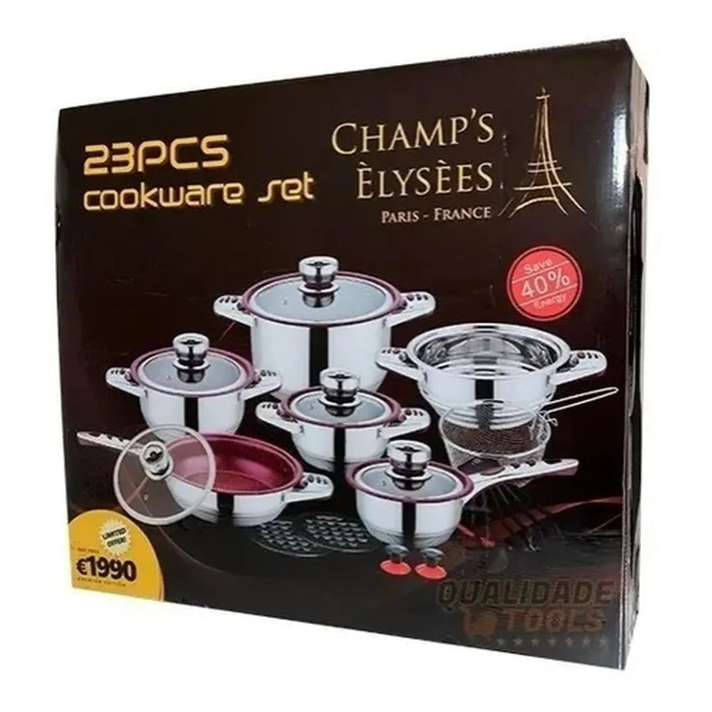 Jogo De Panelas Francesa - Aço Cirúrgico 23 Peças - Luxo - Imperdível /Mega Promoção Black Friday - Alfashop
