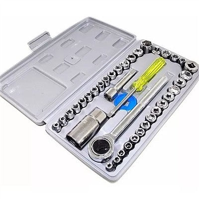 Kit Maleta Chave Catraca Reversível Jogo De Soquetes 40 Pçs Mega Promoção Black Friday - Alfashop