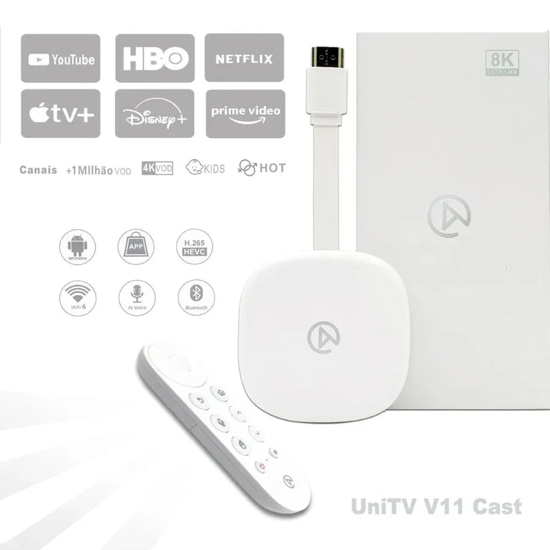 Loja Brasileira UNITV V11 Aparelho Conversor de Smart Tv Box WiFi Assista Filmes Séries Desenhos e Canais em - Alfashop