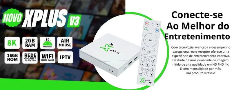 Xplus v3 Liberador de Canais 4k Original Vitalício Configurado APARELHO, CANAIS, PRONTA, ENTREGA BRASIL - Alfashop