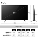 Smart TV TCL 65 Polegadas QLED 4K P7K WiFi Bluetooth Google TV HDR10+ Dolby Atmos Dolby Vision 65P7K
