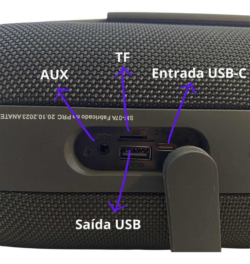 Caixa De Som 60w Grave Alta Potencia Sem Fio Portátil Bass - Alfashop